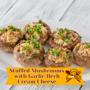 Grilled Stuffed Mushrooms with Garlic Herb Cream Cheese