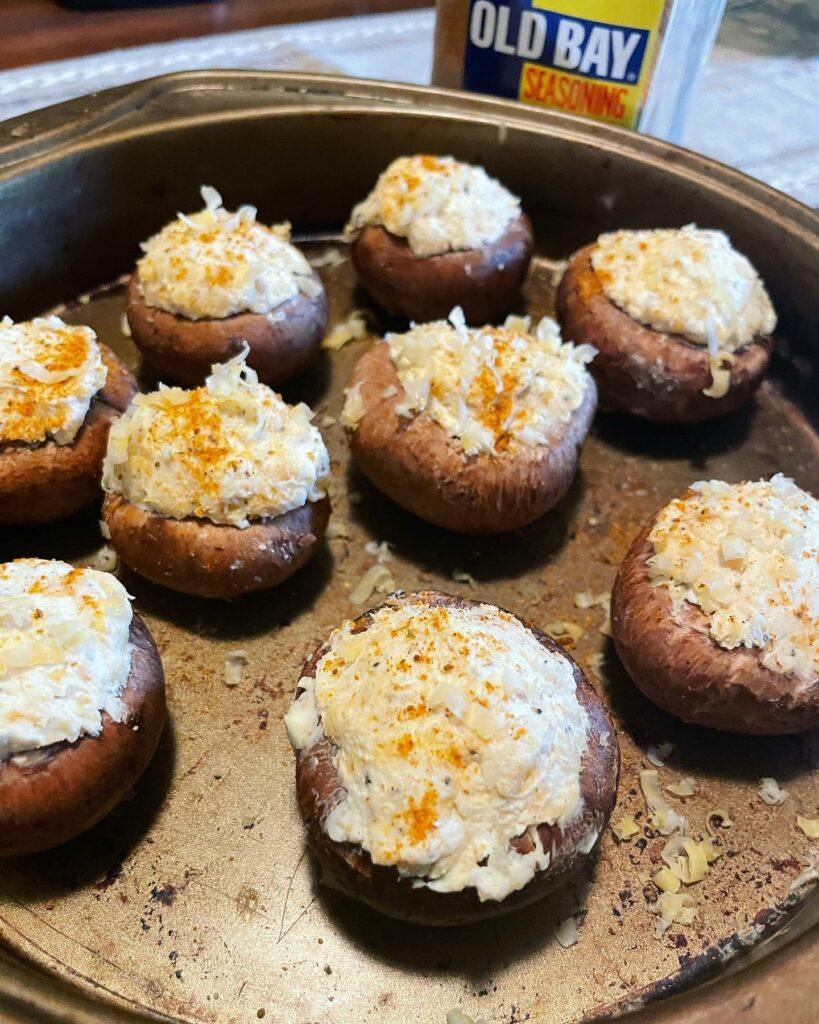 Garlic Cream Cheese Stuffed Mushrooms
