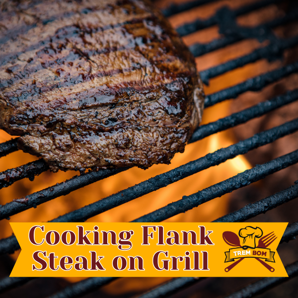 Cooking flank steak on grill