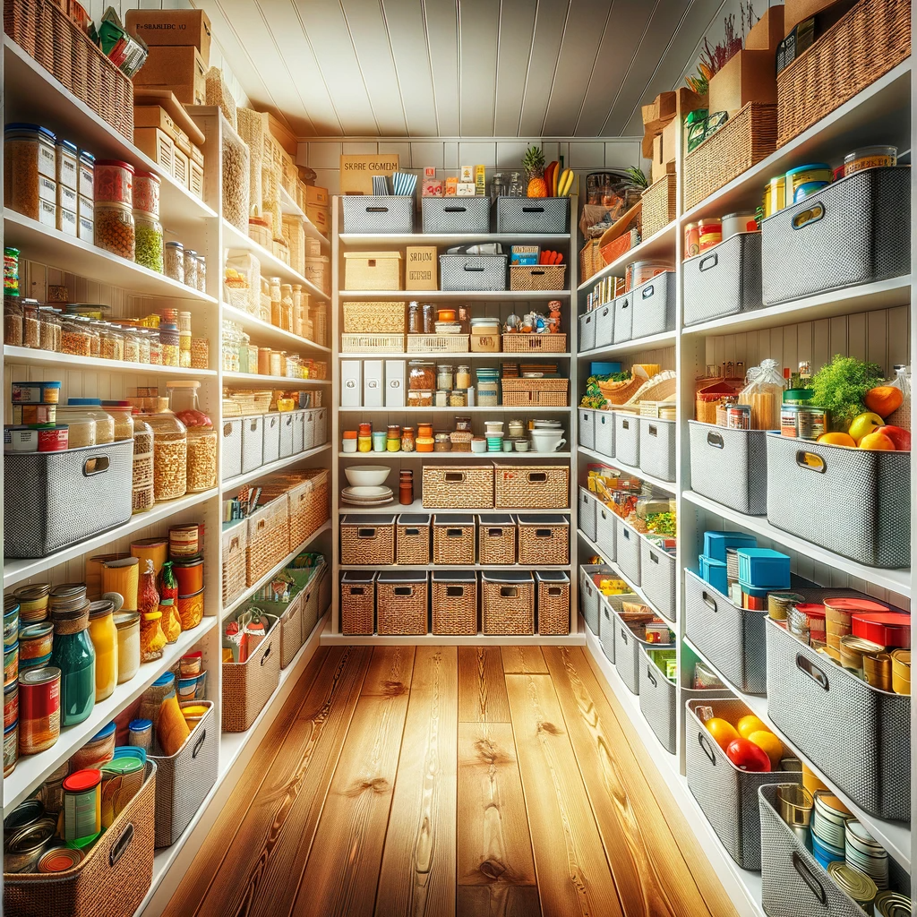 Maximizing Space with Bins and Baskets- Organizing Deep Pantry Shelves
